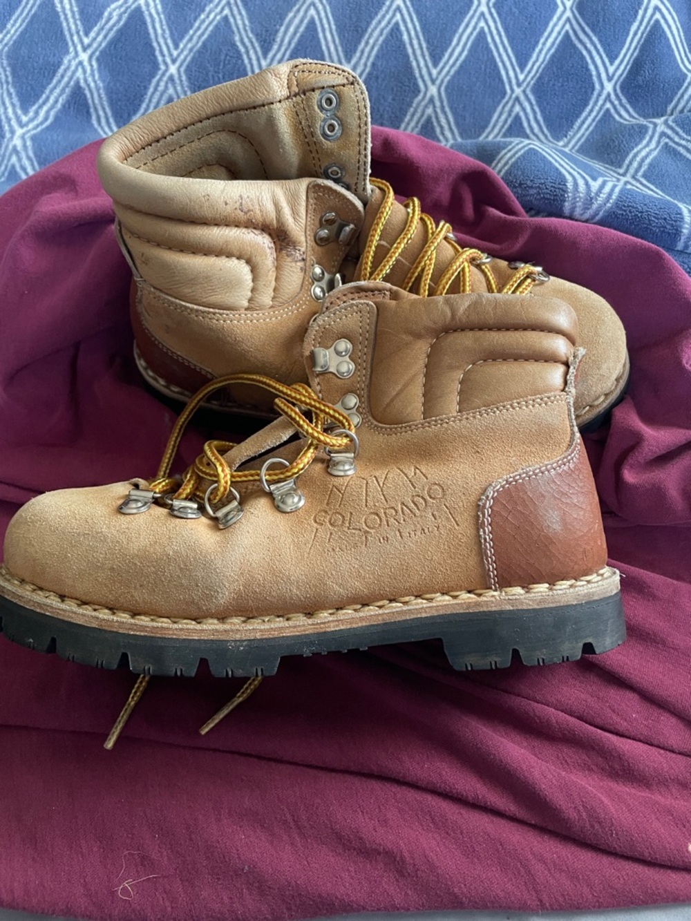 Colorado Made Leather Hiking Boots in Tan and Brown